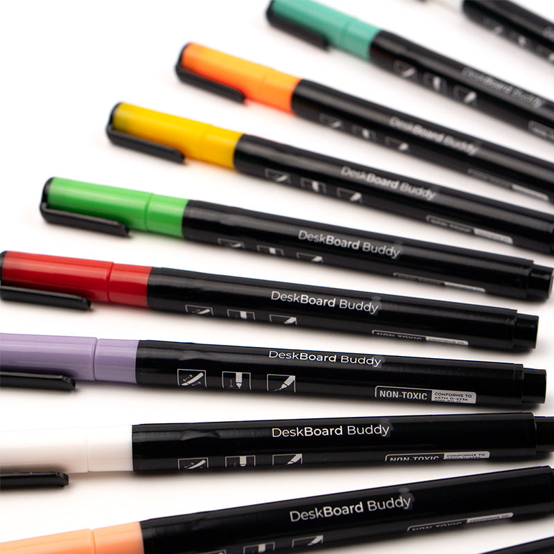 12 Pack Dry Erase Markers - For Black DeskBoard Buddy