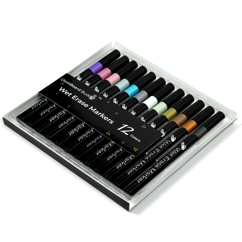 Wet Erase Markers - 12 Pack (For Black DeskBoard Buddy)